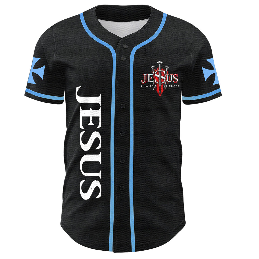 Christianartworkshop Maillot de baseball boutonné avec emblème vertical Jésus clou croix et éclair au dos, portrait du Lion de Juda et du Lion de Juda. - image 29