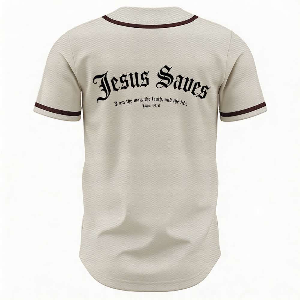 Christianartworkshop Maillot de baseball gothique Jésus sauve - image 29