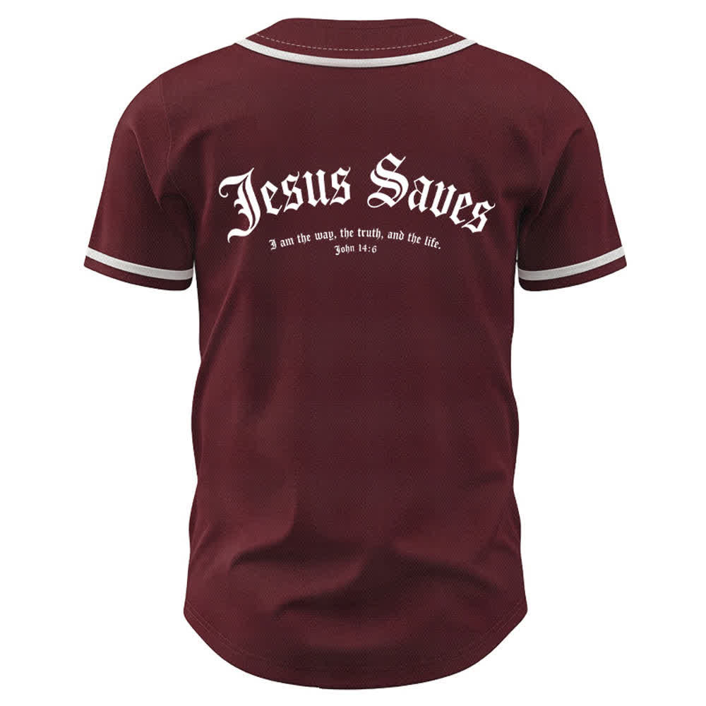 Christianartworkshop Maillot de baseball gothique Jésus sauve - image 15