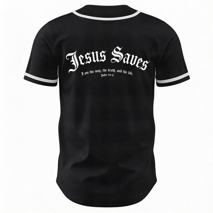 Christianartworkshop Maillot de baseball gothique Jésus sauve - image 8