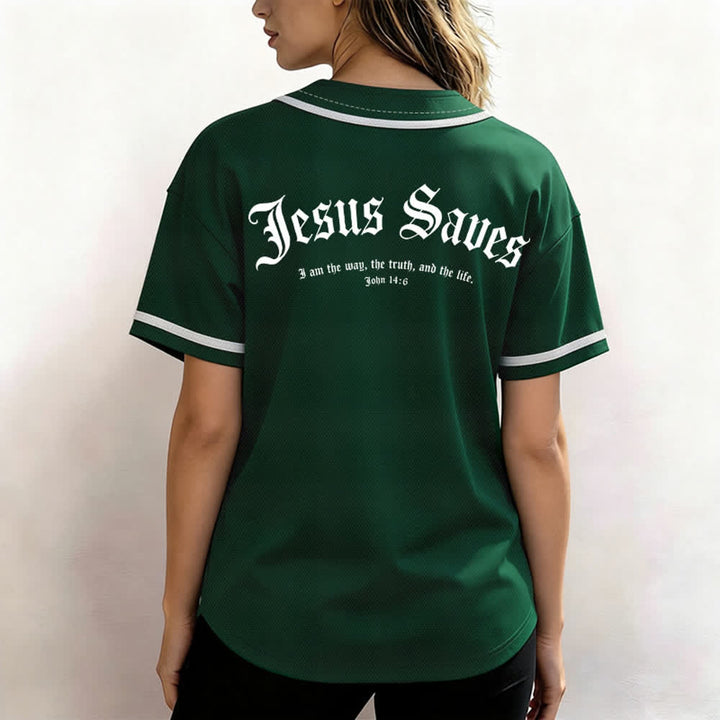 Christianartworkshop Maillot de baseball gothique Jésus sauve - image 24
