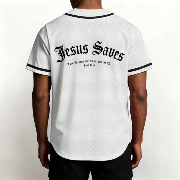 Christianartworkshop Maillot de baseball gothique Jésus sauve - image 3