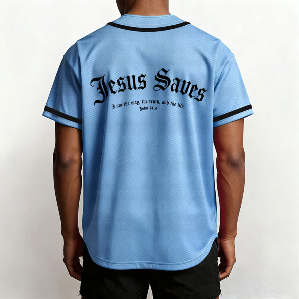 Christianartworkshop Maillot de baseball gothique Jésus sauve - image 52