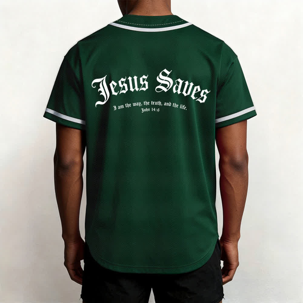 Christianartworkshop Maillot de baseball gothique Jésus sauve - image 26