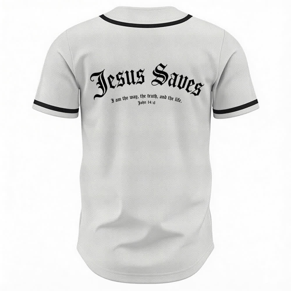 Christianartworkshop Maillot de baseball gothique Jésus sauve - image 1
