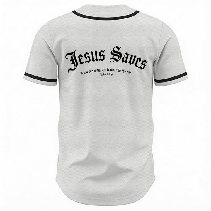 Christianartworkshop Maillot de baseball gothique Jésus sauve - image 1