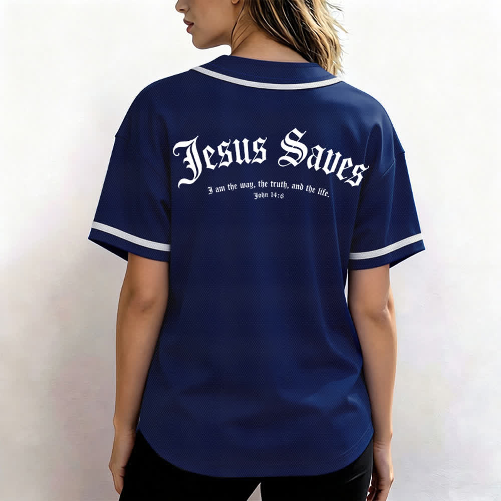 Christianartworkshop Maillot de baseball gothique Jésus sauve - image 38