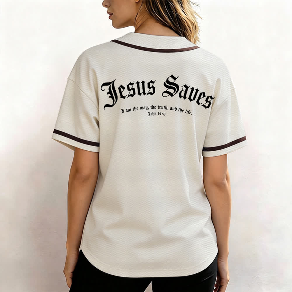 Christianartworkshop Maillot de baseball gothique Jésus sauve - image 33