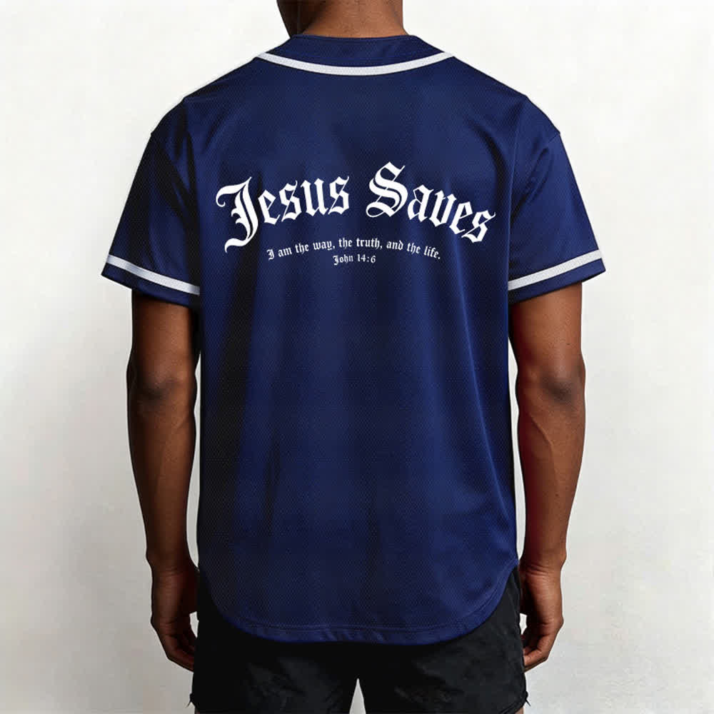 Christianartworkshop Maillot de baseball gothique Jésus sauve - image 40