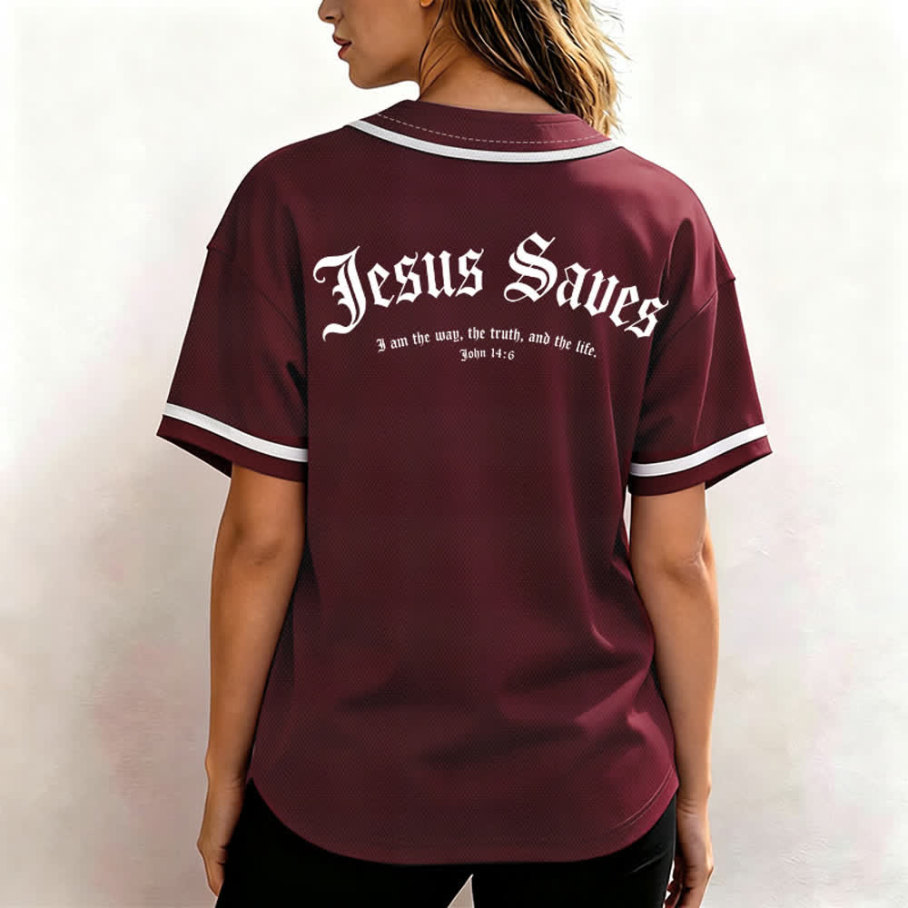 Christianartworkshop Maillot de baseball gothique Jésus sauve - image 17