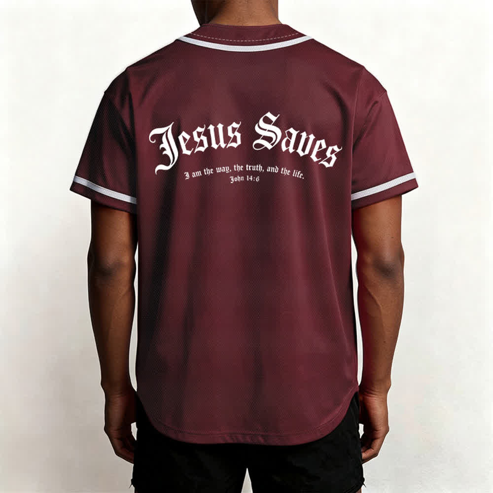 Christianartworkshop Maillot de baseball gothique Jésus sauve - image 19
