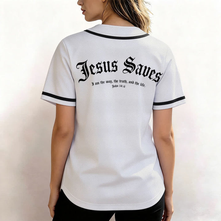 Christianartworkshop Maillot de baseball gothique Jésus sauve - image 6