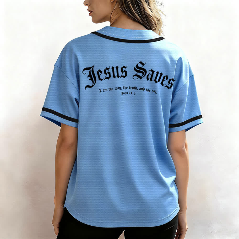 Christianartworkshop Maillot de baseball gothique Jésus sauve - image 54