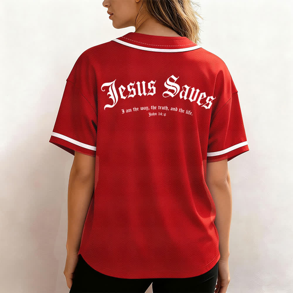 Christianartworkshop Maillot de baseball gothique Jésus sauve - image 45