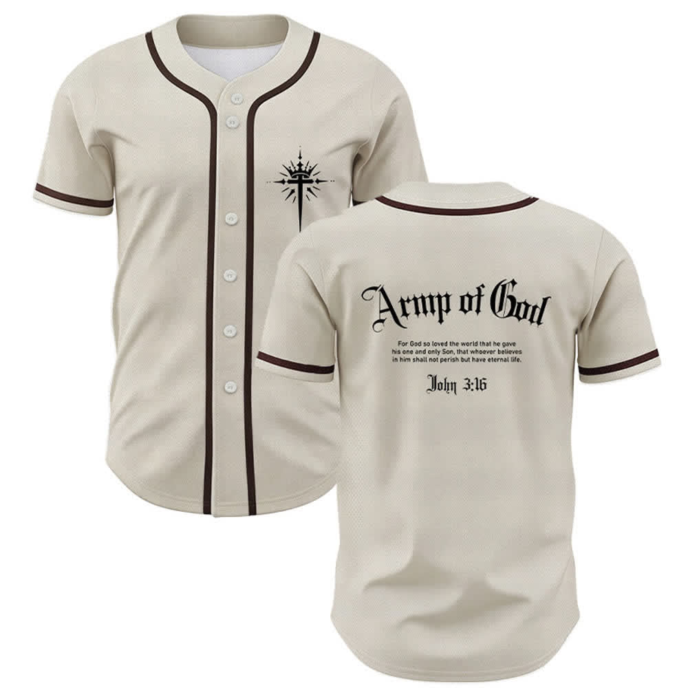 Maillot de baseball streetwear Armée de Dieu de Christianartworkshop - Beige - 5XL - image 28