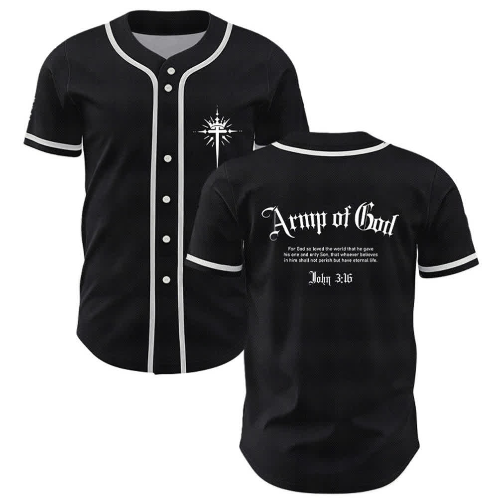 Maillot de baseball streetwear Armée de Dieu de Christianartworkshop - Noir - 5XL - image 7