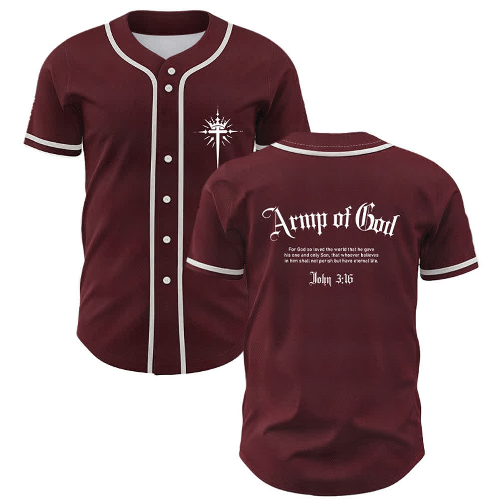 Maillot de baseball streetwear Armée de Dieu de Christianartworkshop - Vin - 5XL - image 14