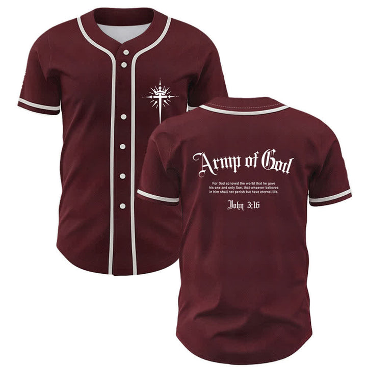 Maillot de baseball streetwear Armée de Dieu de Christianartworkshop - Vin - 5XL - image 14