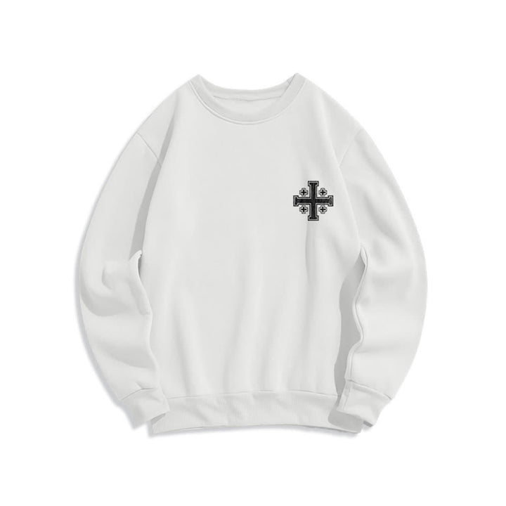 Christianartworkshop Sweat-shirt oversize à col rond et imprimé croisé dans le dos, effet usé - image 5