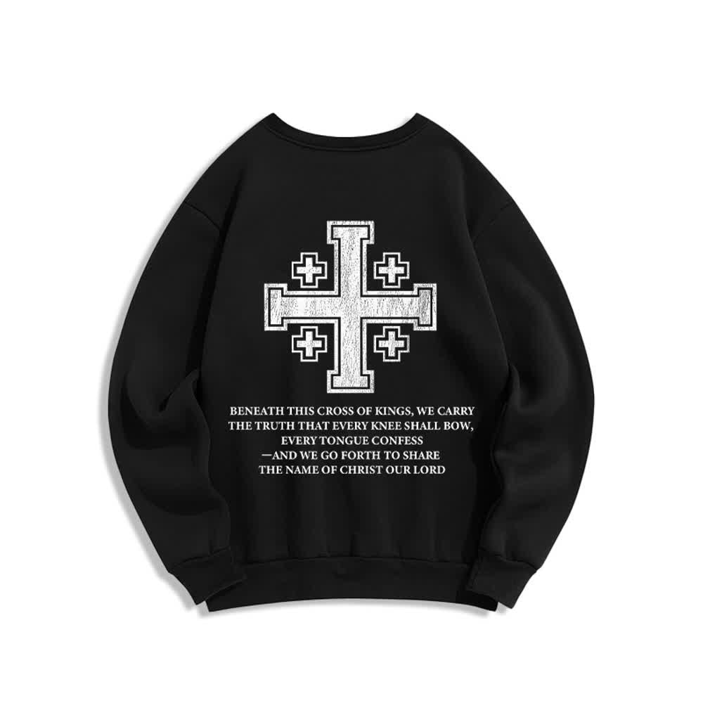 Christianartworkshop Sweat-shirt oversize à col rond et imprimé croisé dans le dos, effet usé - image 1