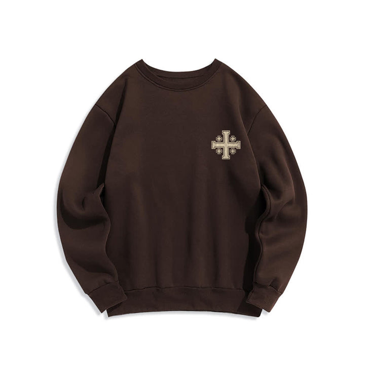 Christianartworkshop Sweat-shirt oversize à col rond et imprimé croisé dans le dos, effet usé - image 8