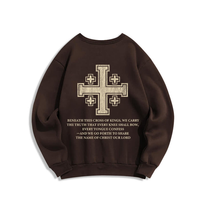 Christianartworkshop Sweat-shirt oversize à col rond et imprimé croisé dans le dos, effet usé - image 7