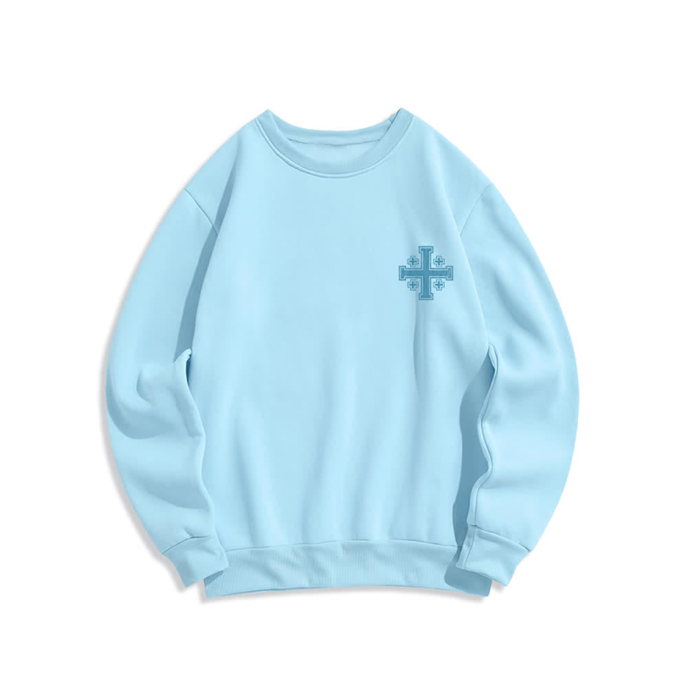 Christianartworkshop Sweat-shirt oversize à col rond et imprimé croisé dans le dos, effet usé - image 11