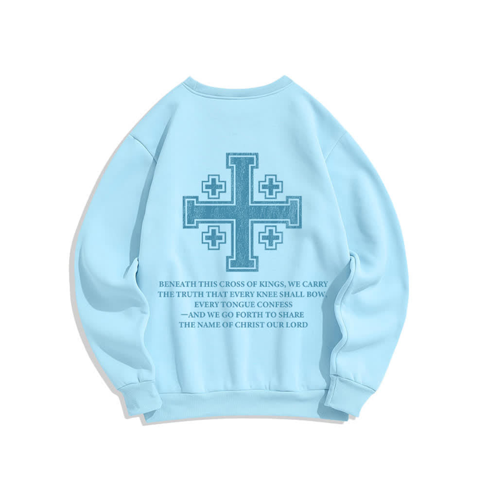 Christianartworkshop Sweat-shirt oversize à col rond et imprimé croisé dans le dos, effet usé - image 10