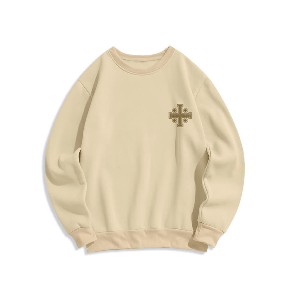 Christianartworkshop Sweat-shirt oversize à col rond et imprimé croisé dans le dos, effet usé - image 14