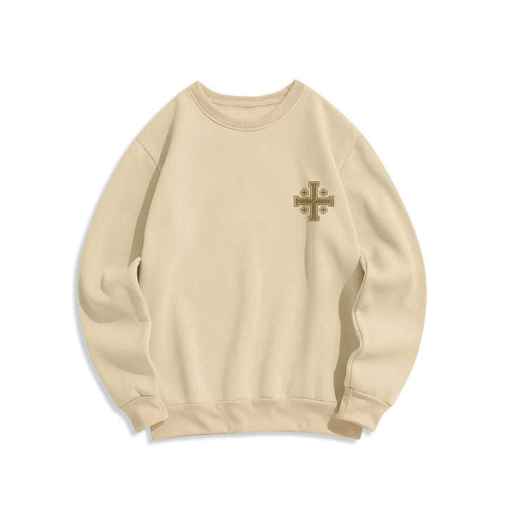 Christianartworkshop Sweat-shirt oversize à col rond et imprimé croisé dans le dos, effet usé - image 14