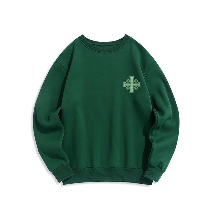 Christianartworkshop Sweat-shirt oversize à col rond et imprimé croisé dans le dos, effet usé - image 17