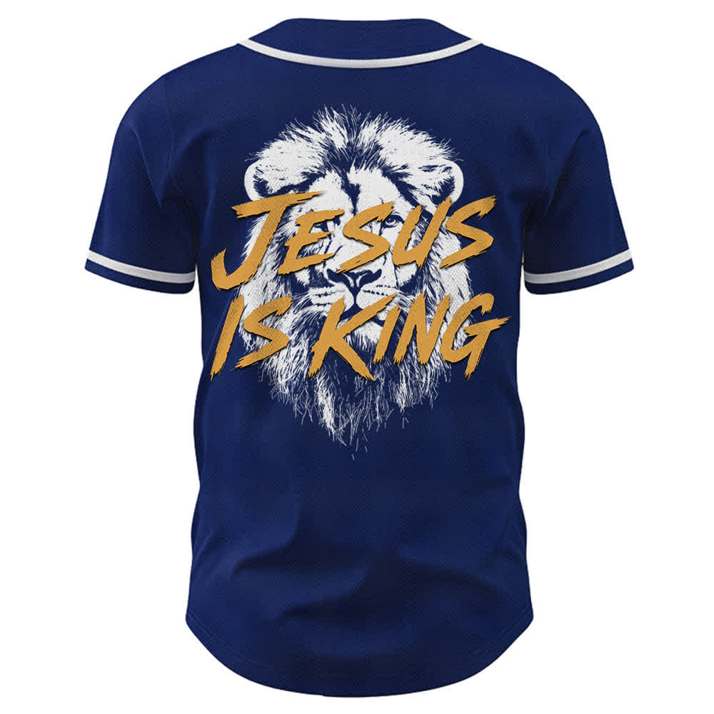 Christianartworkshop Maillot de baseball graphique Lion Jésus est roi - image 1