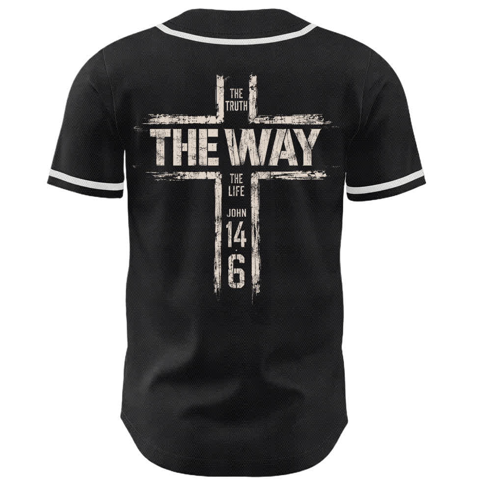 Maillot de baseball noir imprimé au pinceau Jésus, Christianartworkshop - image 1