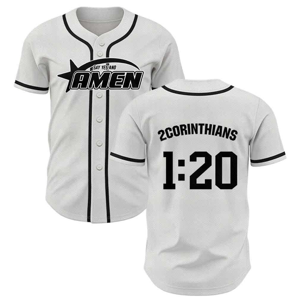 Maillot de baseball Christianartworkshop Amen noir et blanc - Blanc - 5XL - image 0