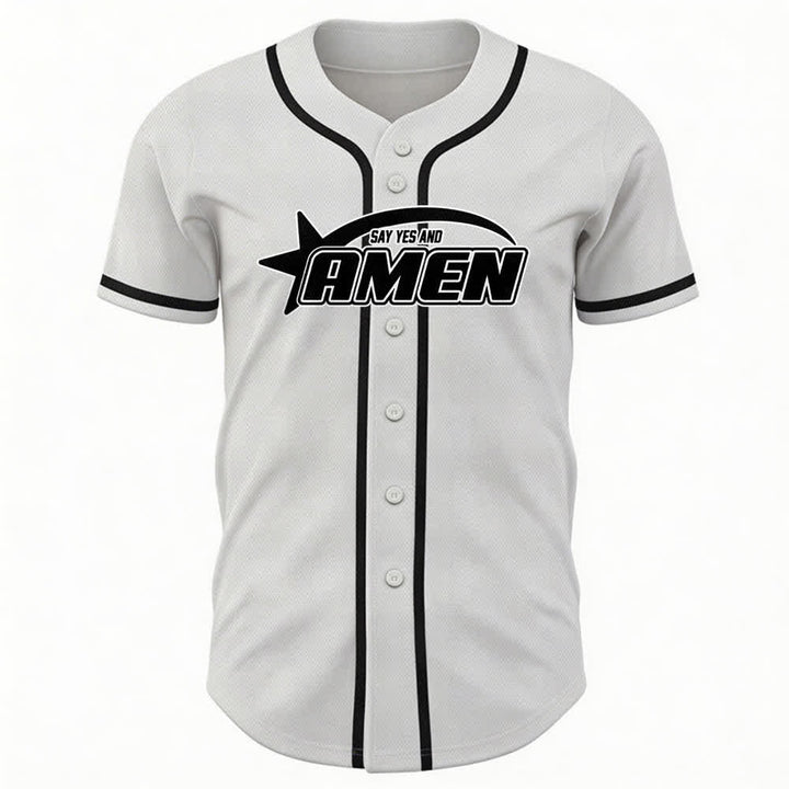 Maillot de baseball Christianartworkshop Amen noir et blanc - image 2
