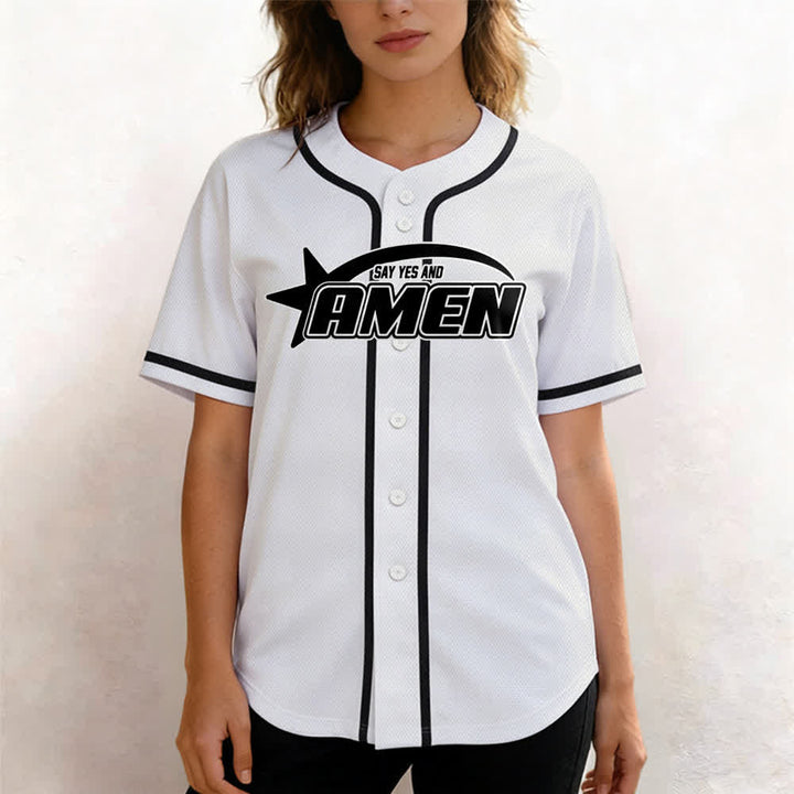Maillot de baseball Christianartworkshop Amen noir et blanc - image 4