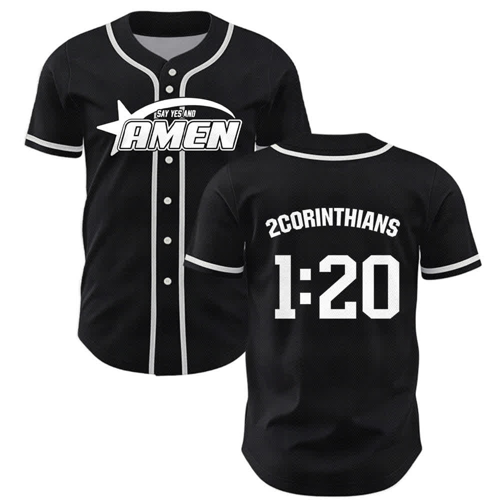 Maillot de baseball Christianartworkshop Amen noir et blanc - Noir - 5XL - image 7