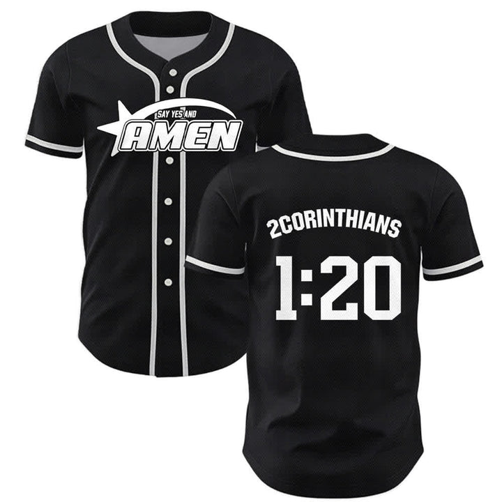 Maillot de baseball Christianartworkshop Amen noir et blanc - Noir - 5XL - image 7
