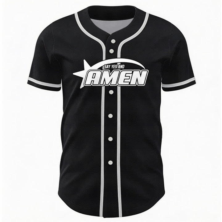 Maillot de baseball Christianartworkshop Amen noir et blanc - image 9