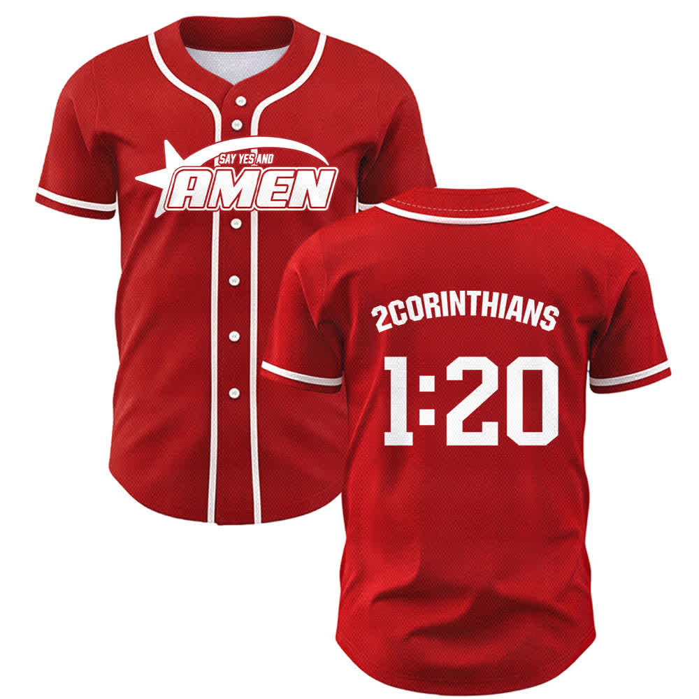 Maillot de baseball Christianartworkshop Amen noir et blanc - Rouge - 5XL - image 14