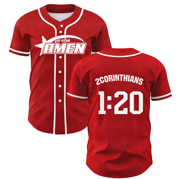 Maillot de baseball Christianartworkshop Amen noir et blanc - Rouge - 5XL - image 14