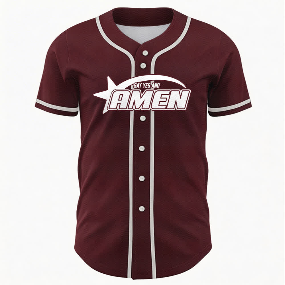 Maillot de baseball Christianartworkshop Amen noir et blanc - image 23