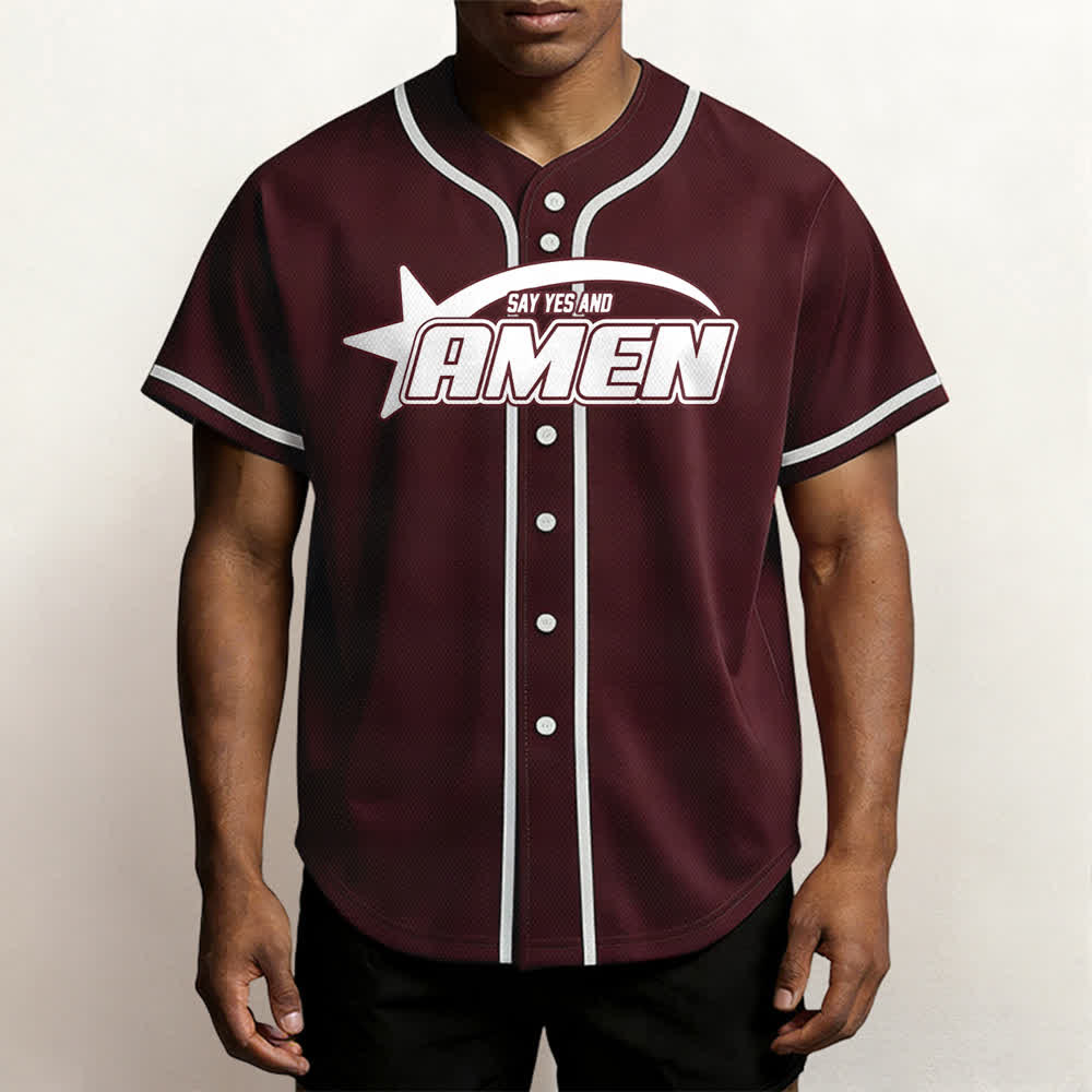 Maillot de baseball Christianartworkshop Amen noir et blanc - image 27