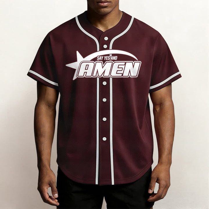 Maillot de baseball Christianartworkshop Amen noir et blanc - image 27