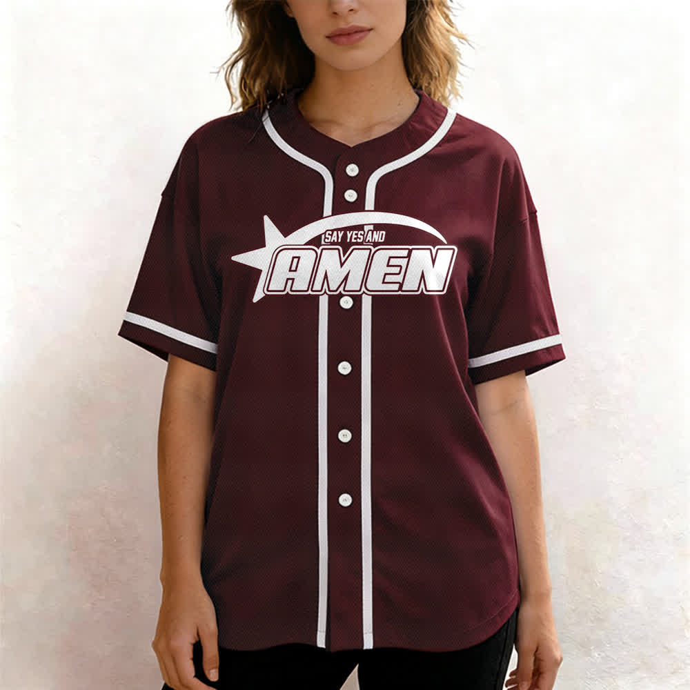 Maillot de baseball Christianartworkshop Amen noir et blanc - image 25