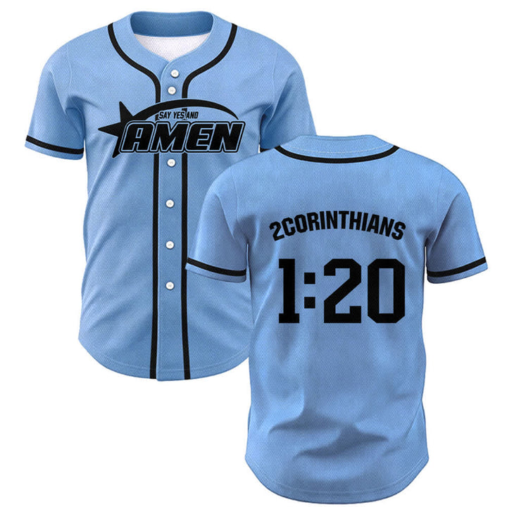 Maillot de baseball Christianartworkshop Amen noir et blanc - Bleu - 5XL - image 28