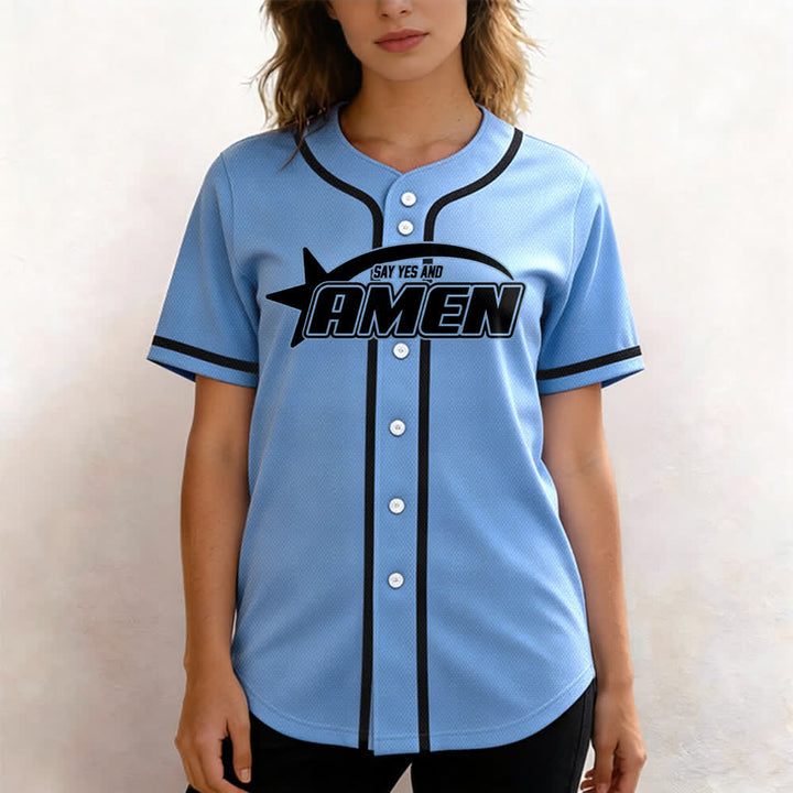 Maillot de baseball Christianartworkshop Amen noir et blanc - image 32