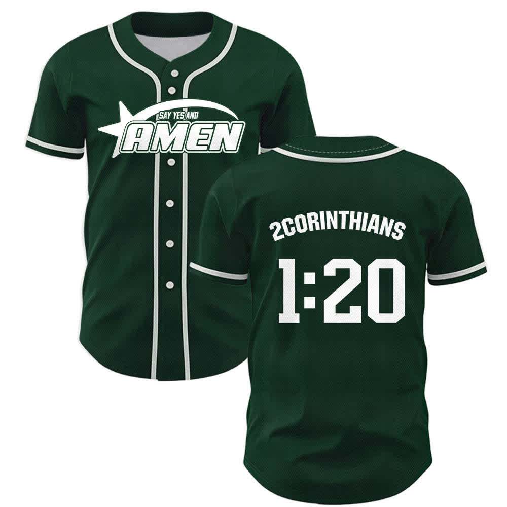 Maillot de baseball Christianartworkshop Amen noir et blanc - Vert - 5XL - image 35