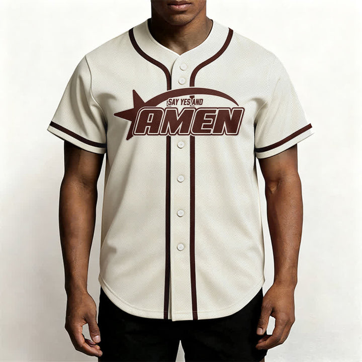 Maillot de baseball Christianartworkshop Amen noir et blanc - image 48