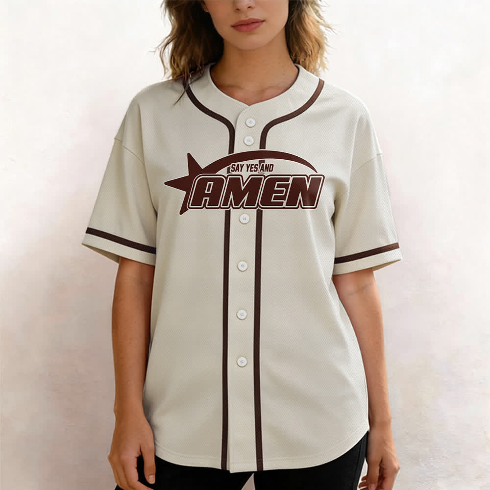 Maillot de baseball Christianartworkshop Amen noir et blanc - image 46